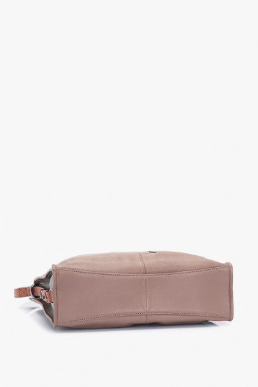 Maya taupe leather hobo bag