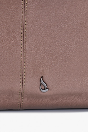 Maya taupe leather hobo bag