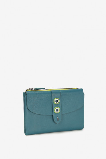 Apus women's blue leather small wallet