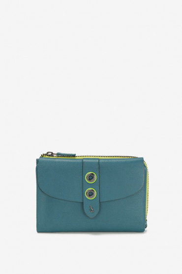 Apus women's blue leather small wallet