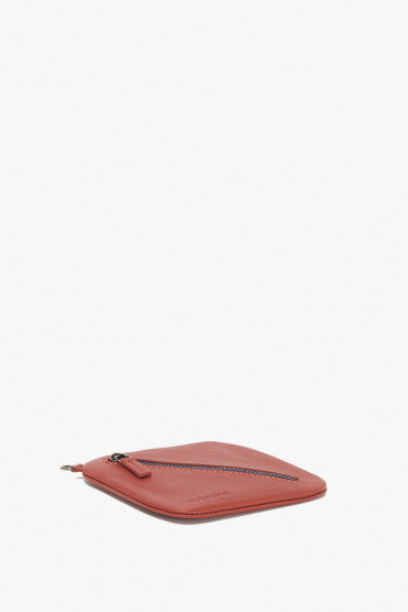 Apus women's terracota leather square coin purse
