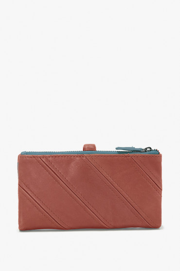 Diomedea women's cognac leather large wallet