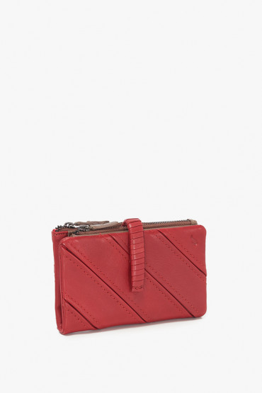 Diomedea women's red leather medium wallet