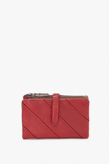 Diomedea women's red leather medium wallet