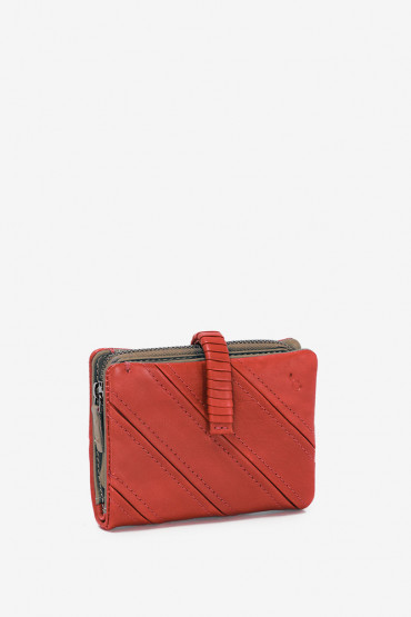 Diomedea women's red leather small wallet