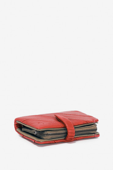 Diomedea women's red leather small wallet