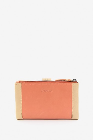 Medium women's orange leather wallet