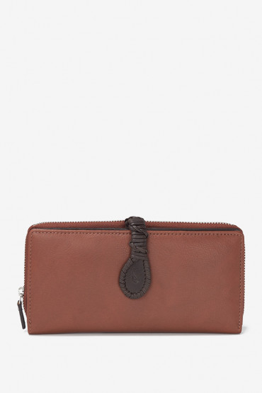 Ochropus women's cognac leather large wallet
