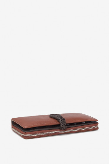 Ochropus women's cognac leather large wallet