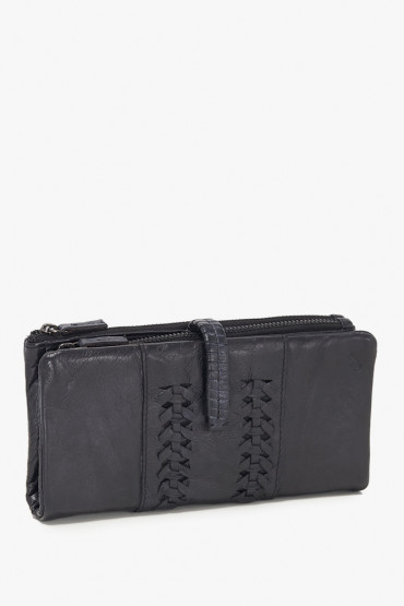 Glareola women's black leather large wallet