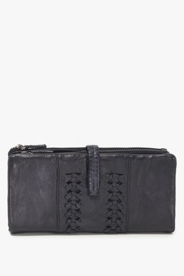Glareola women's black leather large wallet