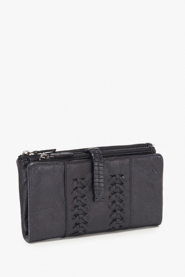 Glareola women's black leather medium wallet