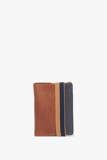 Corax men’s cognac leather large wallet
