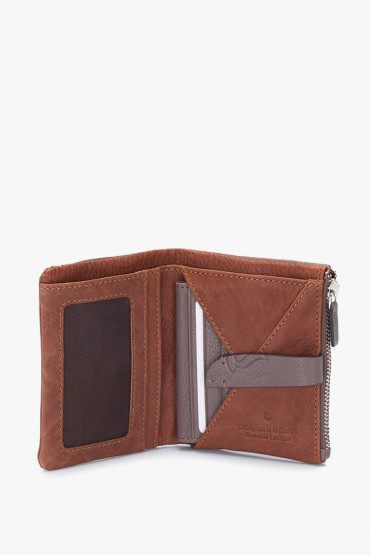 Indra women's taupe leather small wallet