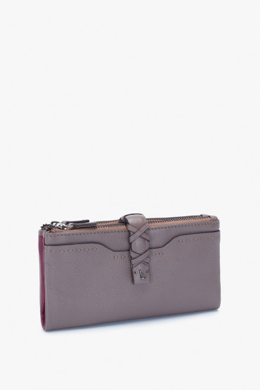 Maitri women's taupe leather large wallet