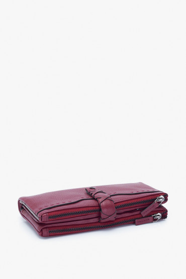 Maitri women's burgundy leather large wallet