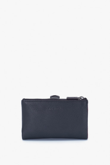 Maitri women's black leather medium wallet