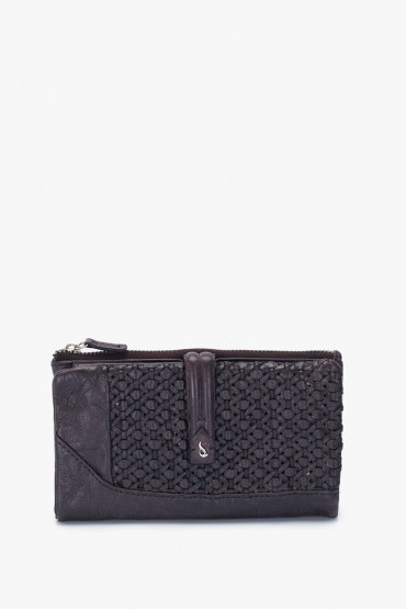 Raga women's brown leather large wallet