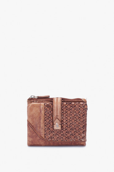 Raga women's cognac leather small wallet