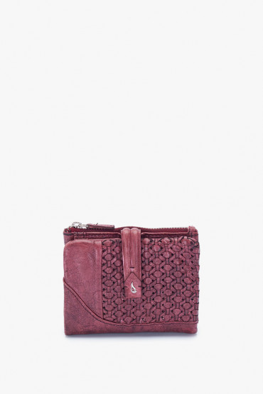 Raga women's burgundy leather small wallet