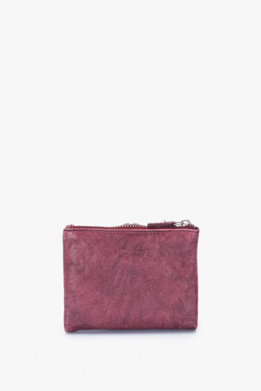 Raga women's burgundy leather small wallet
