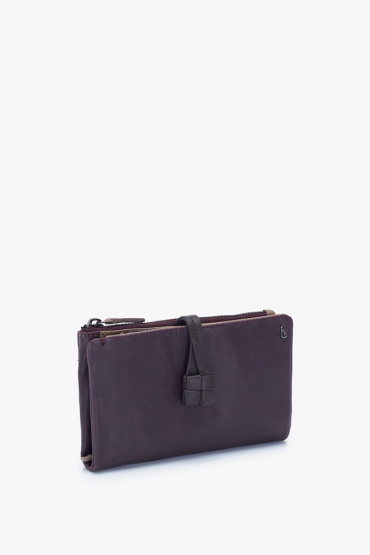 Deha women's lillac leather medium wallet