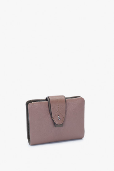 Maya women's taupe leather small wallet