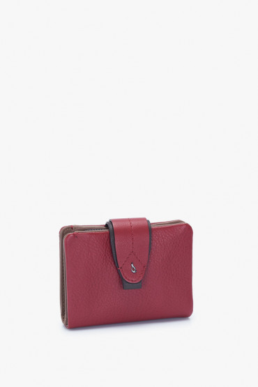Maya women's red leather small wallet