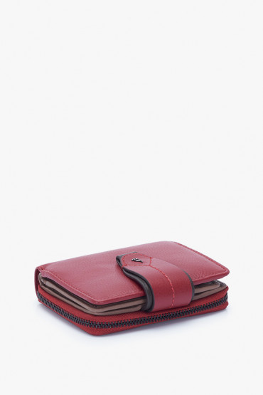 Maya women's red leather small wallet