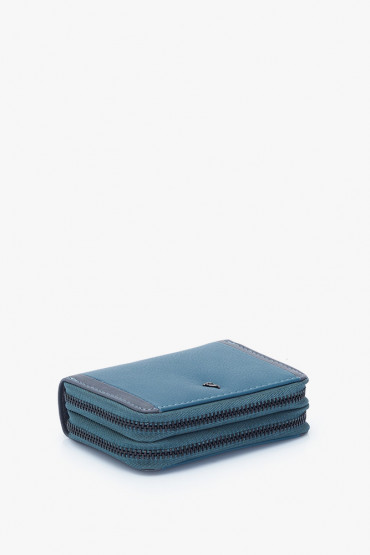 Mouna women's blue leather small wallet