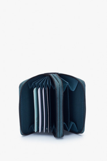 Mouna women's blue leather small wallet