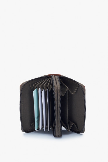 Mouna women's green leather small wallet