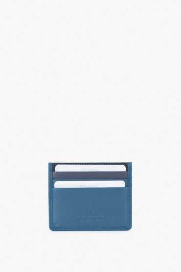 Mouna women's blue leather card holder