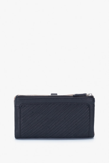 Parama women's black leather large wallet