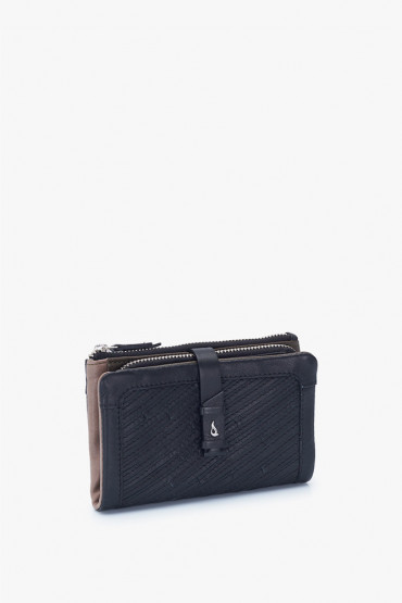 Parama women's black leather medium wallet