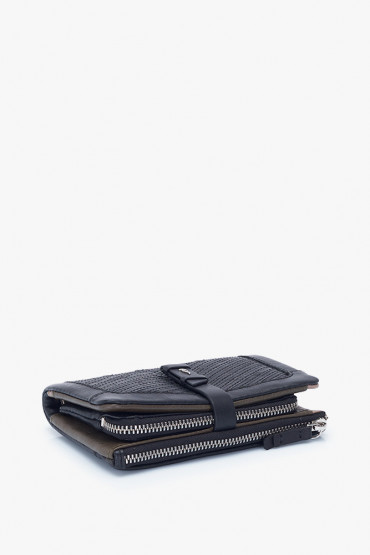 Parama women's black leather medium wallet
