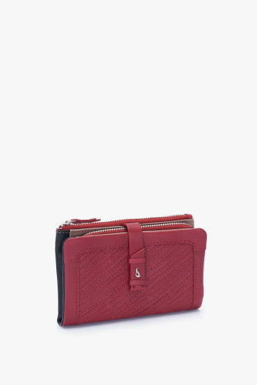 Parama women's red leather medium wallet