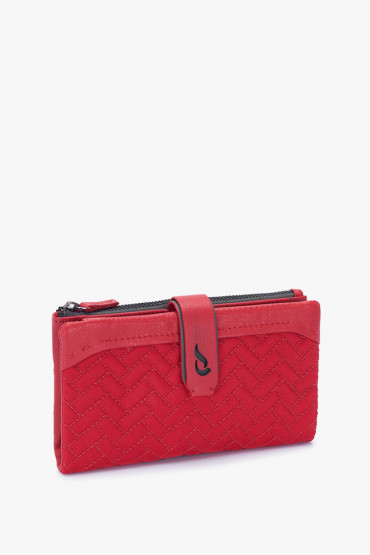 Iyengar women's red padded large wallet