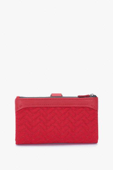 Iyengar women's red padded large wallet
