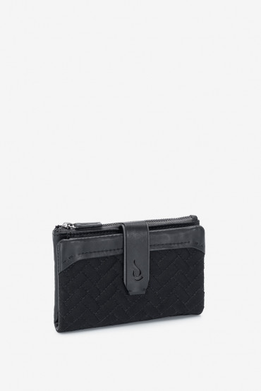 Iyengar women's black padded medium wallet