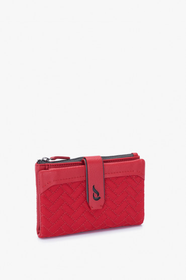Iyengar women's red padded medium wallet