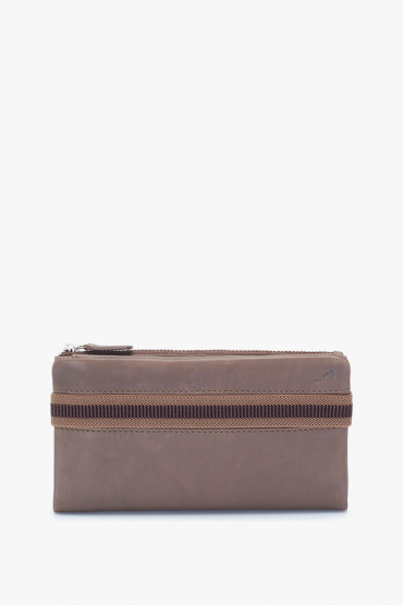 Brahman women's taupe leather large wallet
