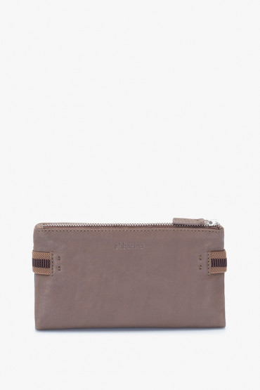Brahman women's taupe leather large wallet