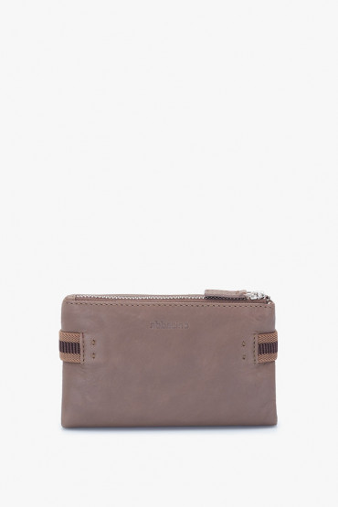 Brahman women's taupe leather medium wallet