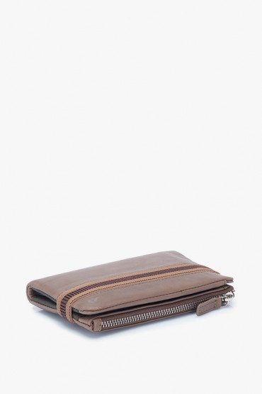 Brahman women's taupe leather medium wallet