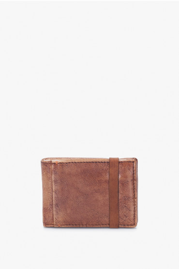 Eka men's cognac leather small wallet