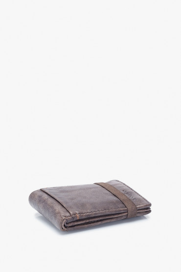 Eka men's taupe leather small wallet