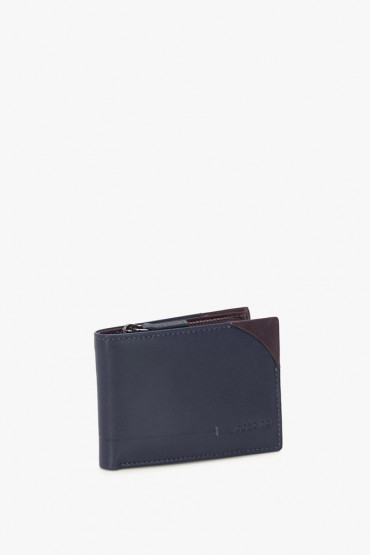 Karuna men’s blue leather small wallet