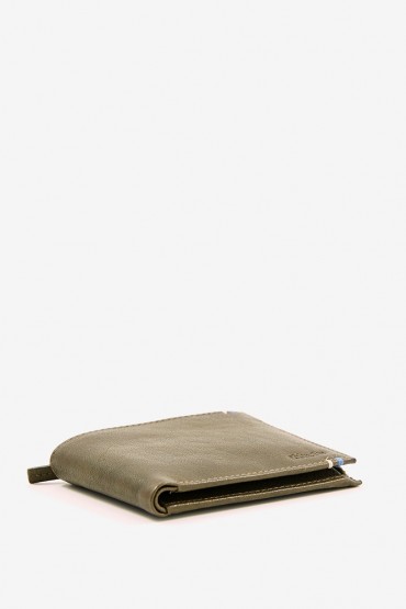 Men's green leather wallet