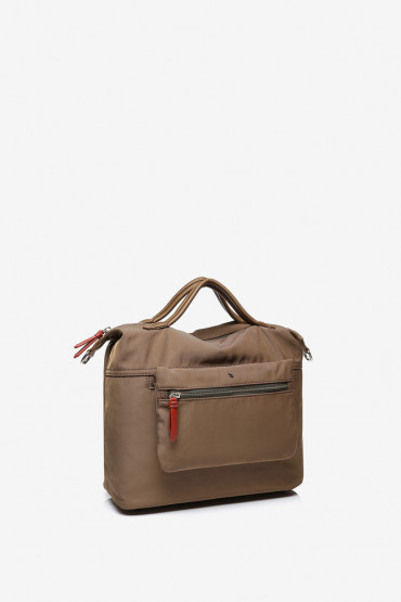 Manonasa women’s 2 in 1 brown nylon shopper bag
